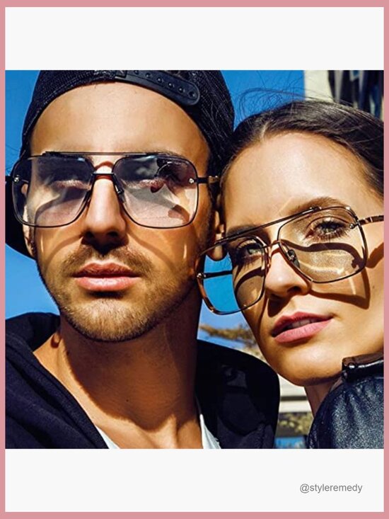 Metal Frame Square Aviator Sunglasses UV400 Protection Adjustable Fit main image 4